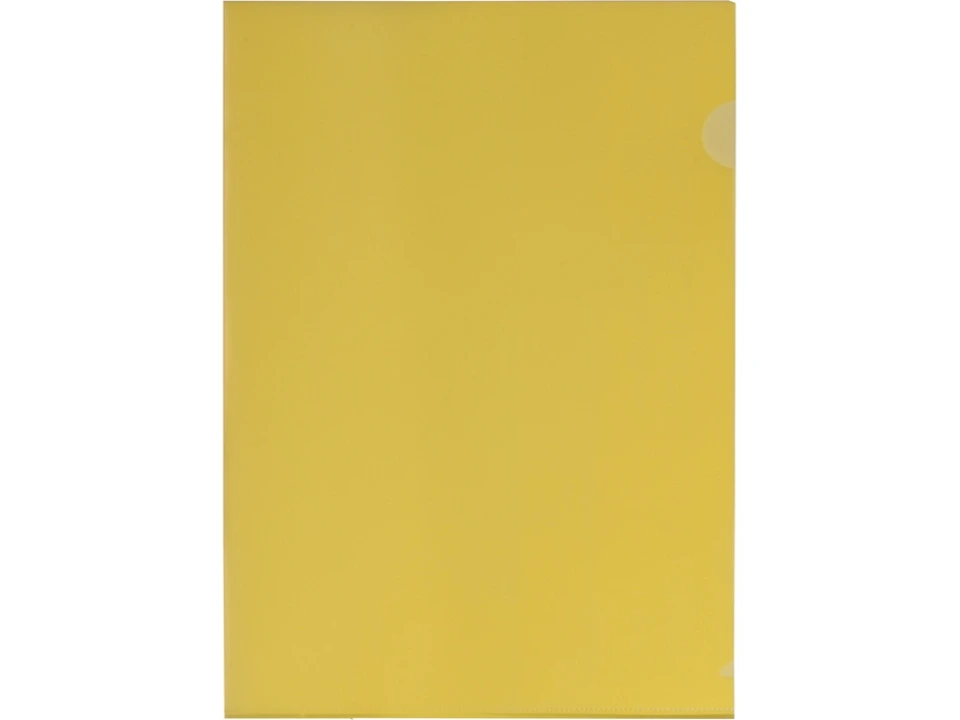 Папка-уголок прозрачный формата А4 0,18 мм, желтый глянцевый