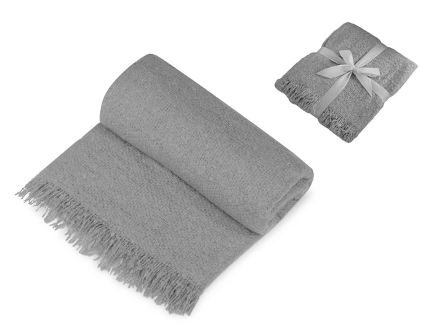 Плед акриловый Mohair · серый