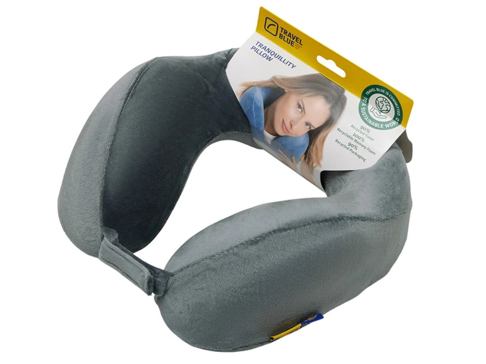 Подушка для путешествий с эффектом памяти Travel Blue Tranquility Pillow, увеличенная (212), цвет серый