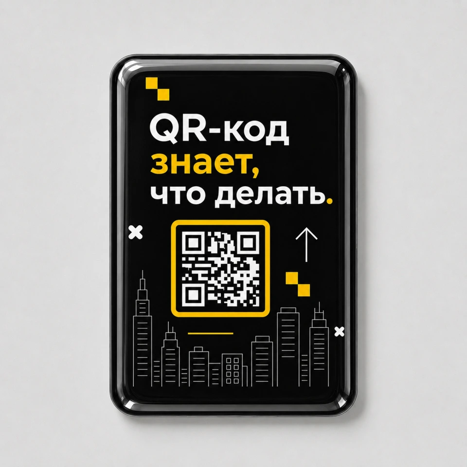 Объемный стикер из смолы вертикальный для прикассовой зоны вертикальный L, 9,3х13,7 см