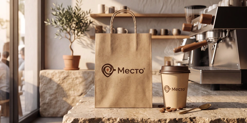 Упаковка и стакан сети кофеен «Место»