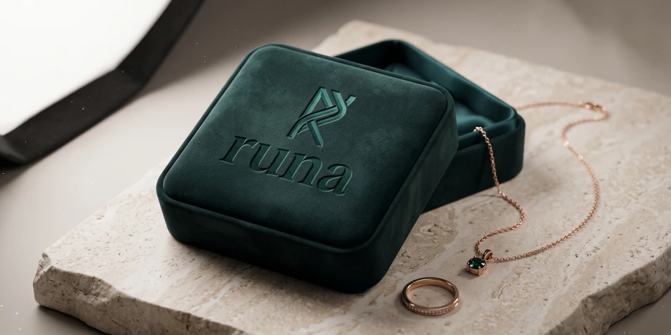 Коробка для украшений ювелирного бренда RUNA