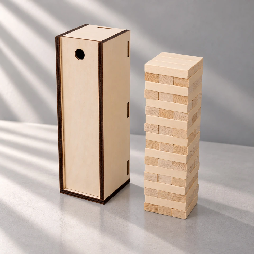 Настольная игра из дерева Башня в деревянной коробке