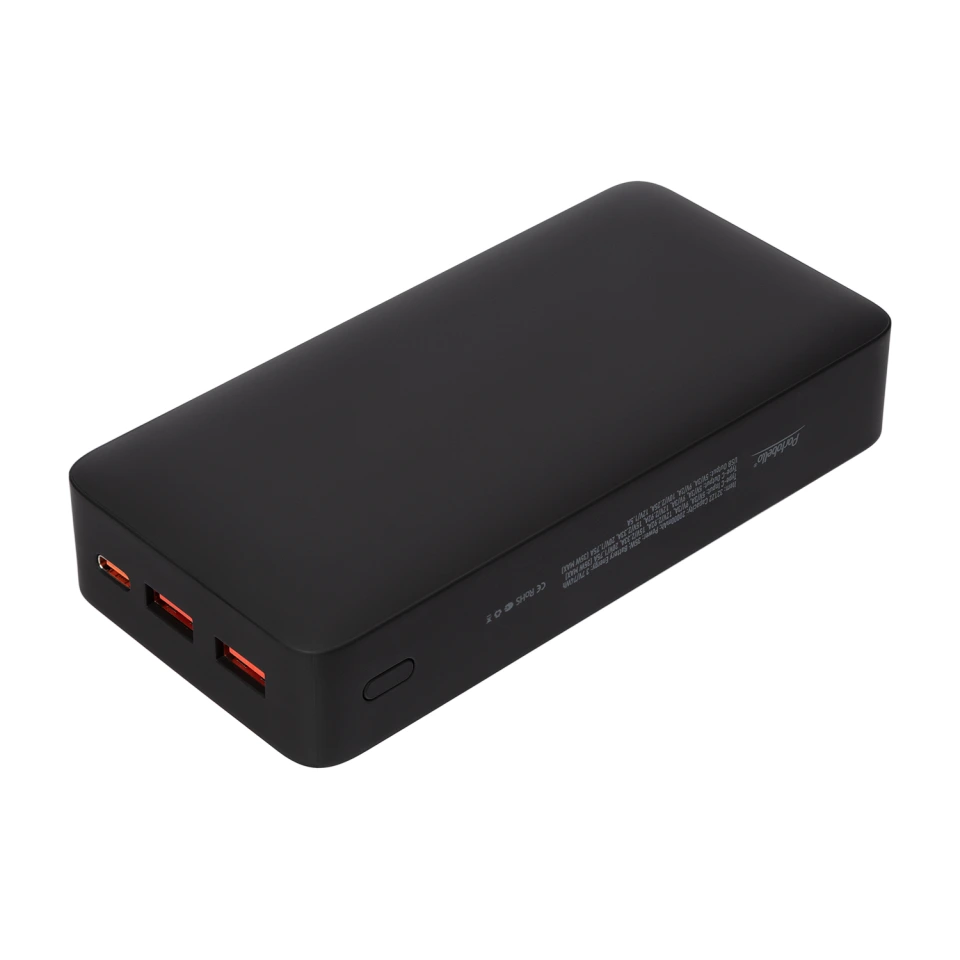 Внешний аккумулятор с подсветкой Анкор Плюс PD (Ancor PD Plus) 20000 mAh, черный