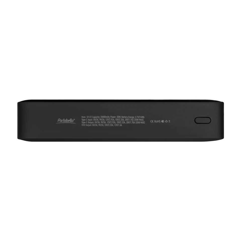 Внешний аккумулятор с подсветкой Анкор Плюс PD (Ancor PD Plus) 20000 mAh, черный