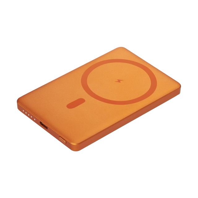 Внешний аккумулятор Атлантис (Atlantis) PD 5000mAh с функцией беспроводной зарядки 15W · ОРАНЖЕВЫЙ