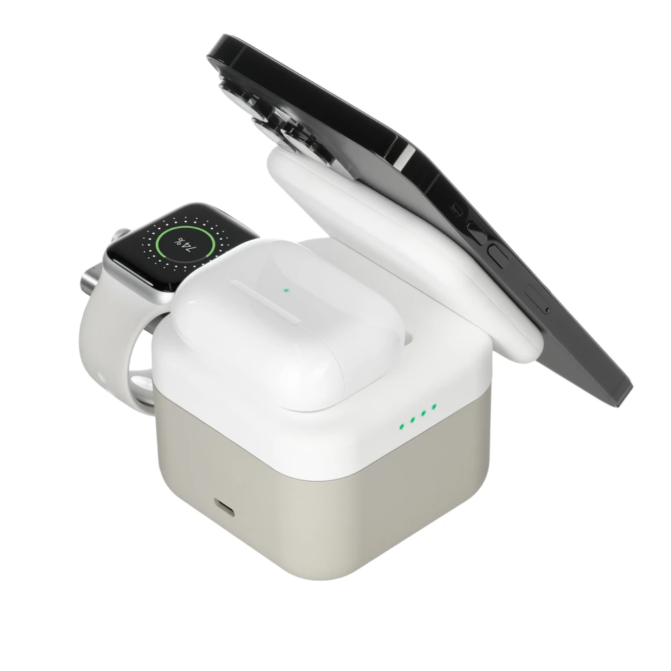 Беспроводная зарядная станция 3в1 15W Куб (Cube Wireless Magnetic)