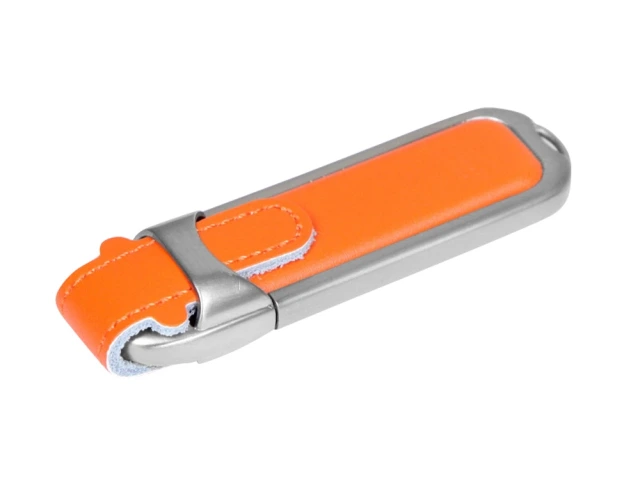 USB 2.0- флешка на 16 Гб с массивным классическим корпусом · оранжевый/серебристый