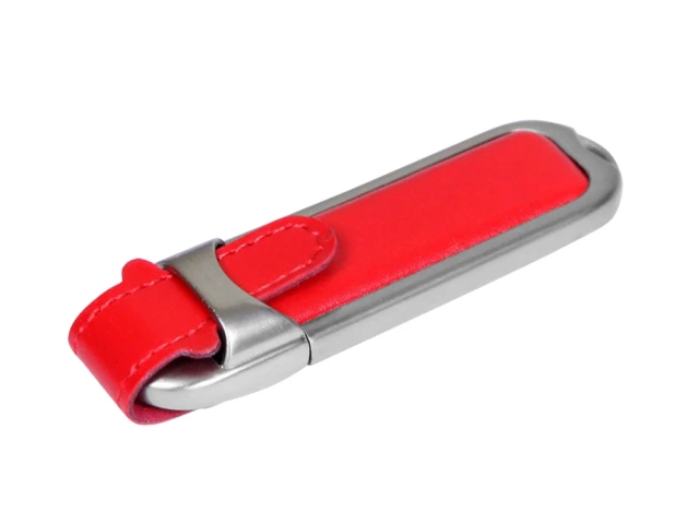 USB 2.0- флешка на 16 Гб с массивным классическим корпусом · красный/серебристый