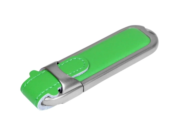 USB 2.0- флешка на 16 Гб с массивным классическим корпусом · зеленый/серебристый