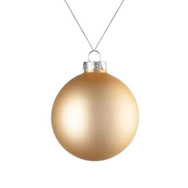 Елочный шар Finery Matt, 8 см, матовый · золотистый