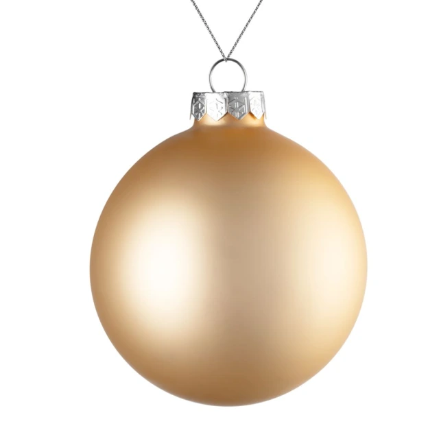Елочный шар Finery Matt, 10 см, матовый · золотистый