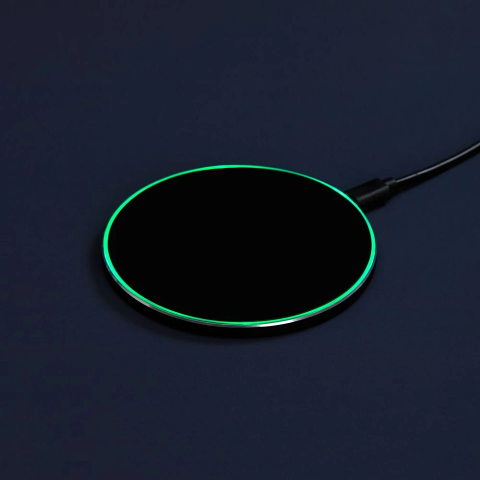 Беспроводное зарядное устройство с подсветкой Lightcore, черное